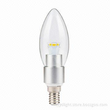 Dimmable C37 LED Candle Bulb, E14-470lm, 5W with 2,700-6,500K Color Temperature
